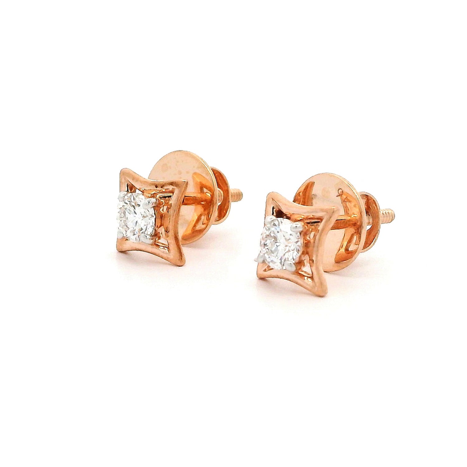 Lunitha Solitaire Diamond Stud Earrings