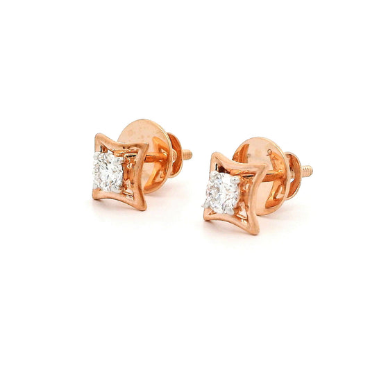 Lunitha Solitaire Diamond Stud Earrings