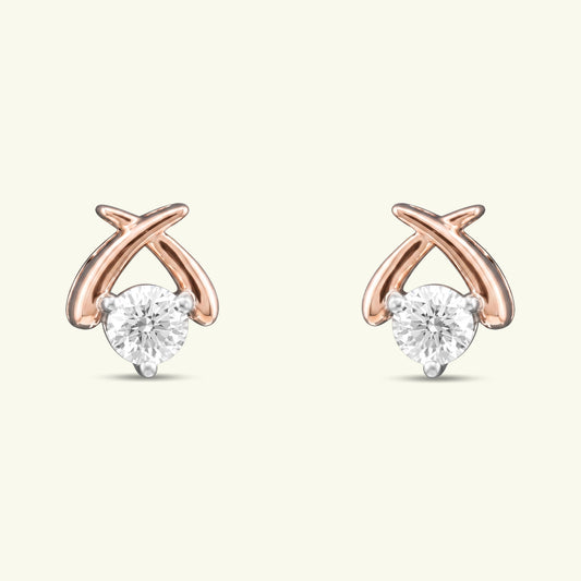 Caelis Solitaire Diamond Stud Earrings