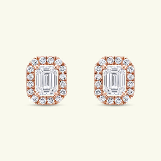 Ayari Halo Diamond Stud Earrings