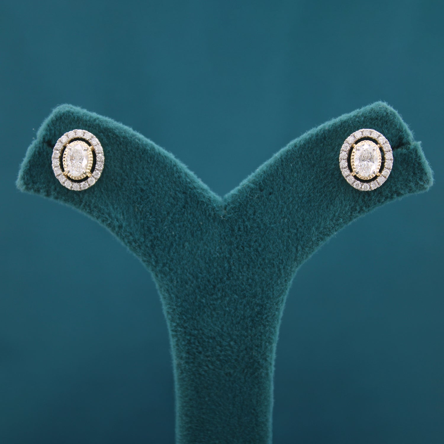 Serel Halo Diamond Stud Earrings