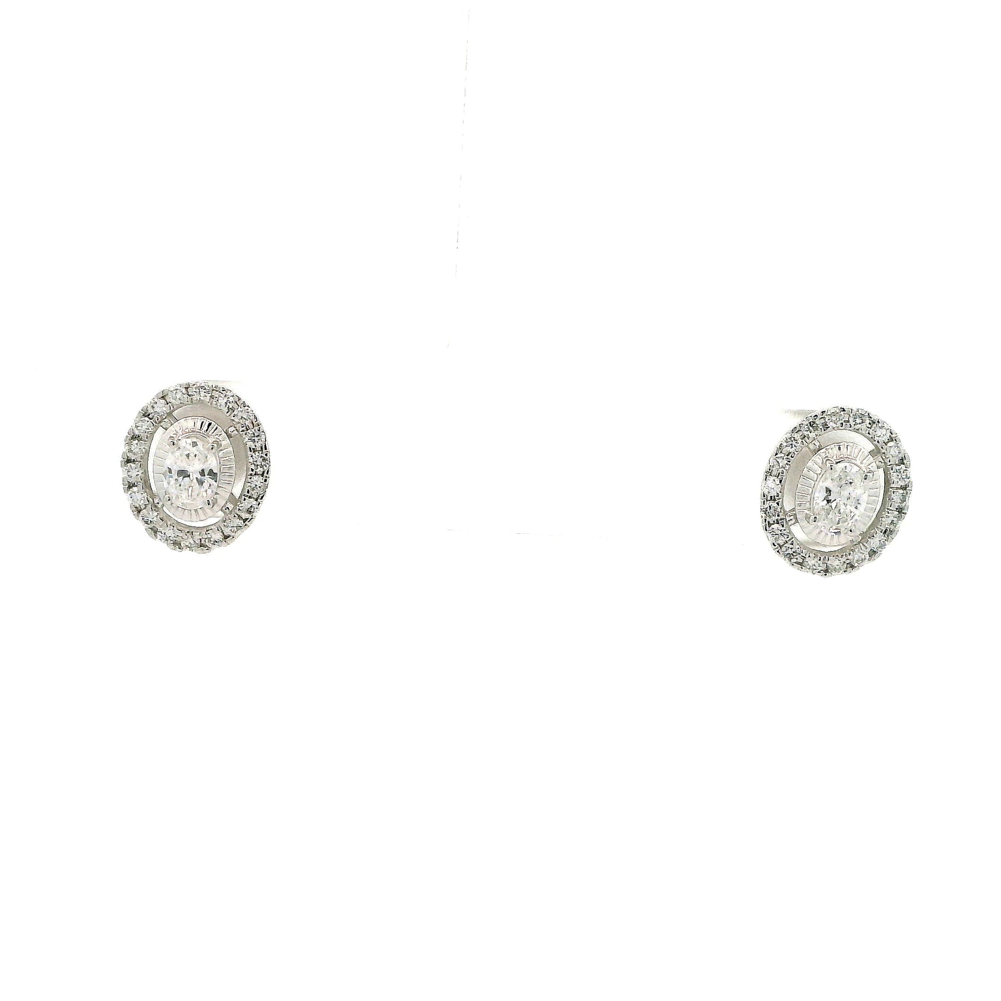Serel Halo Diamond Stud Earrings