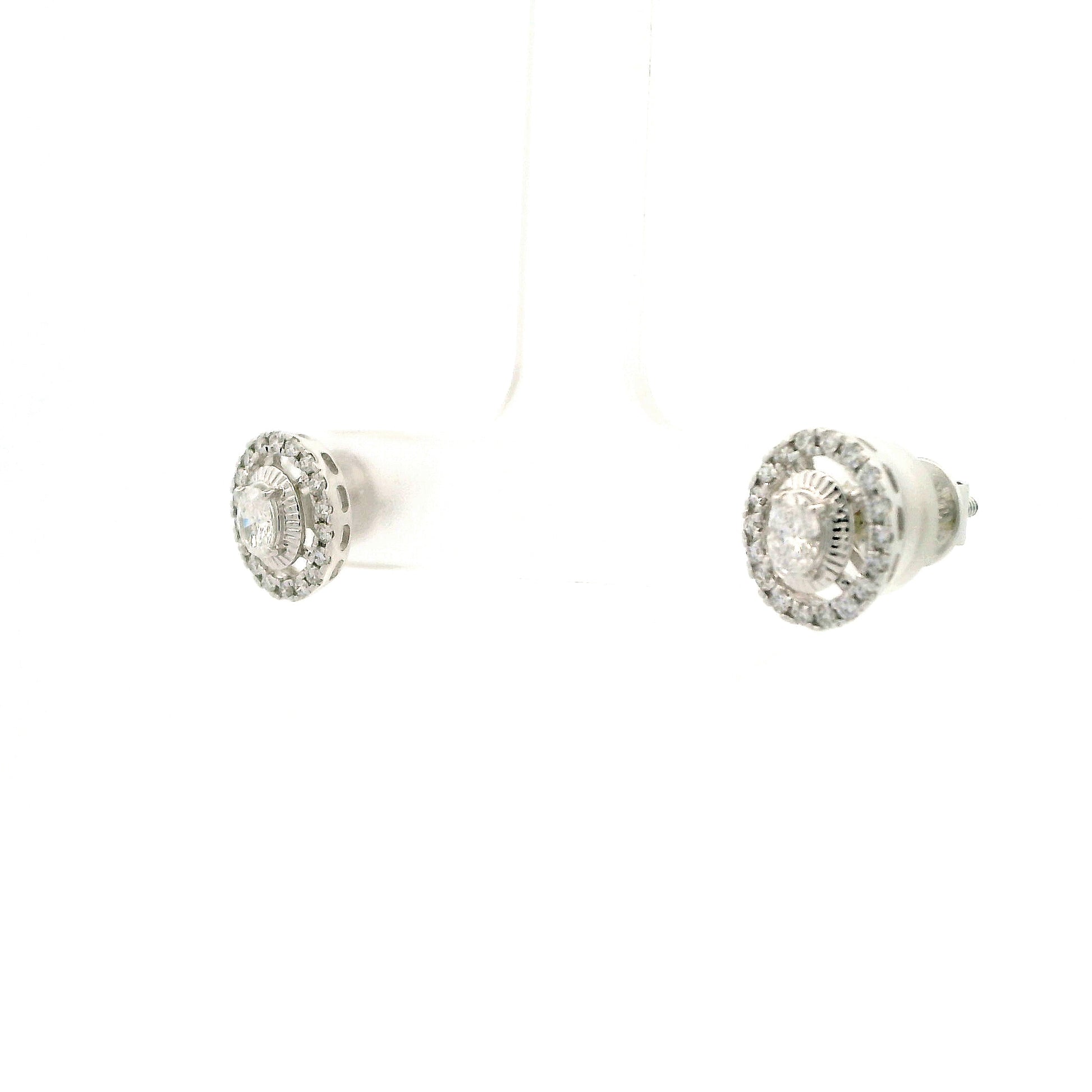 Serel Halo Diamond Stud Earrings