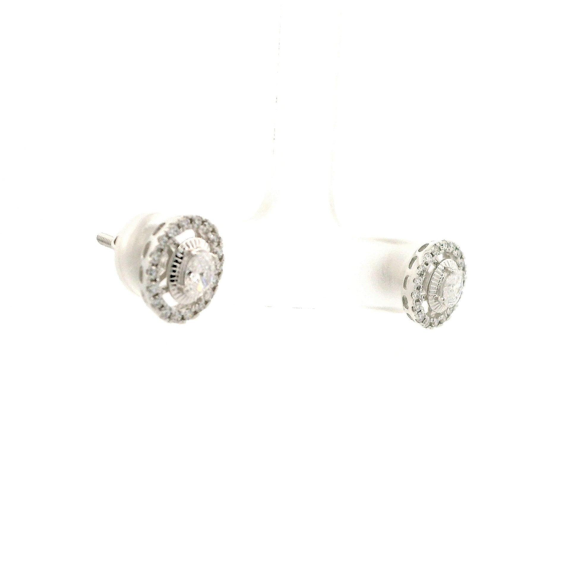 Serel Halo Diamond Stud Earrings