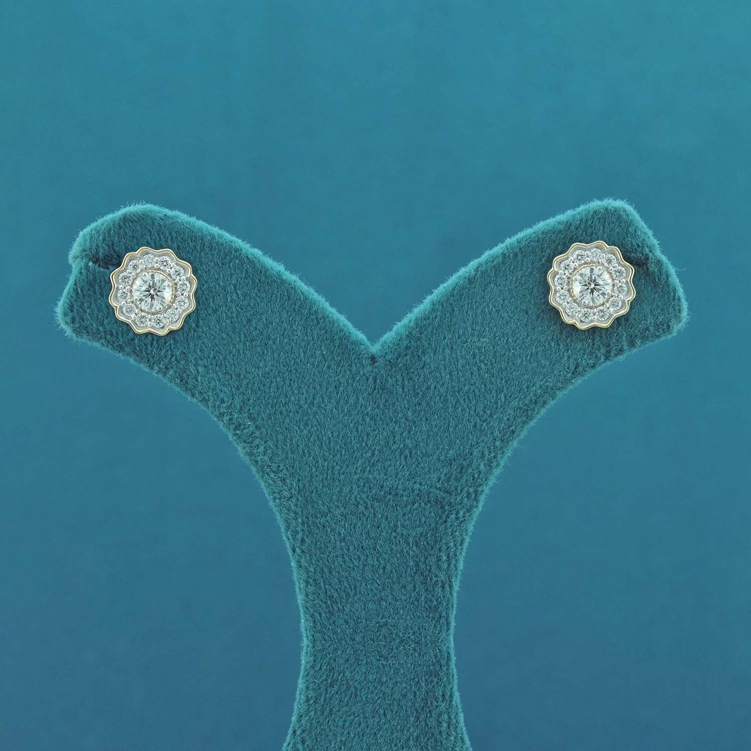 Elaris Halo Diamond Stud Earrings