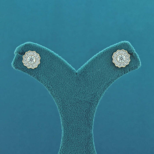 Elaris Halo Diamond Stud Earrings