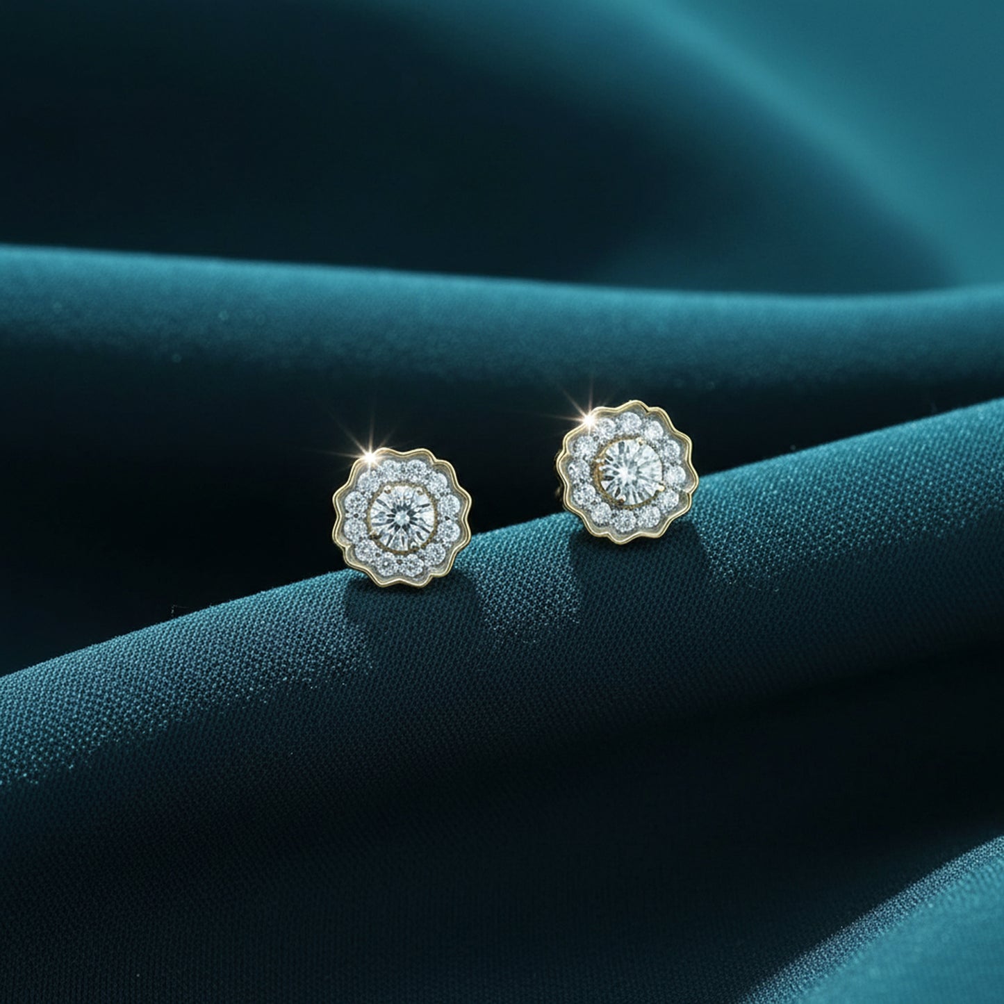 Elaris Halo Diamond Stud Earrings