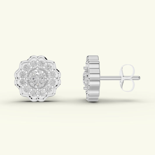 Elaris Halo Diamond Stud Earrings