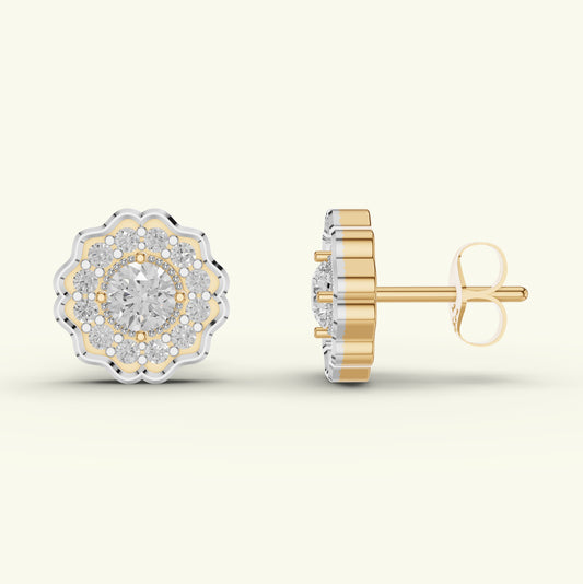 Elaris Halo Diamond Stud Earrings
