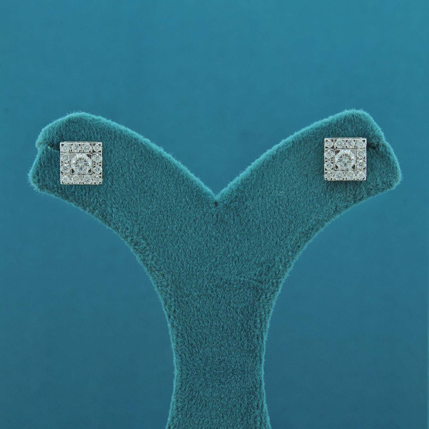 Theris Halo Diamond Stud Earrings