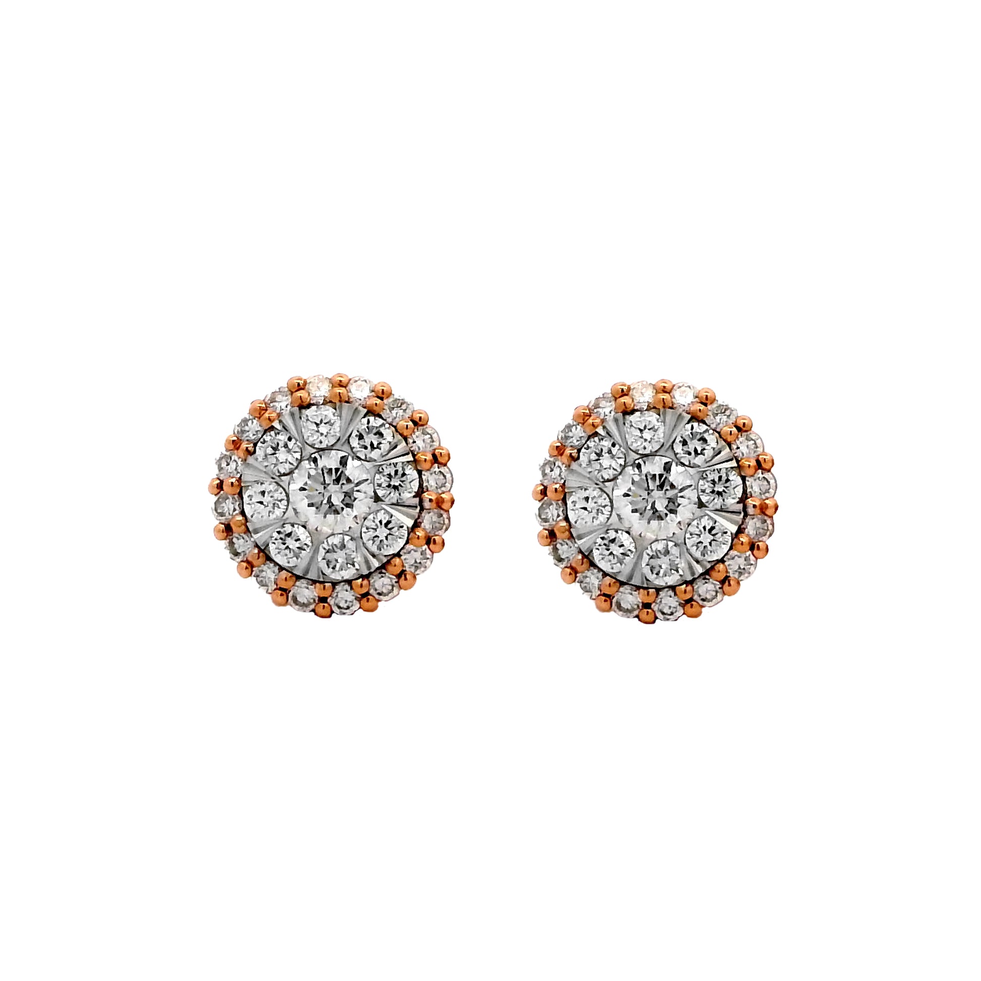Thesia Halo Diamond Stud Earrings