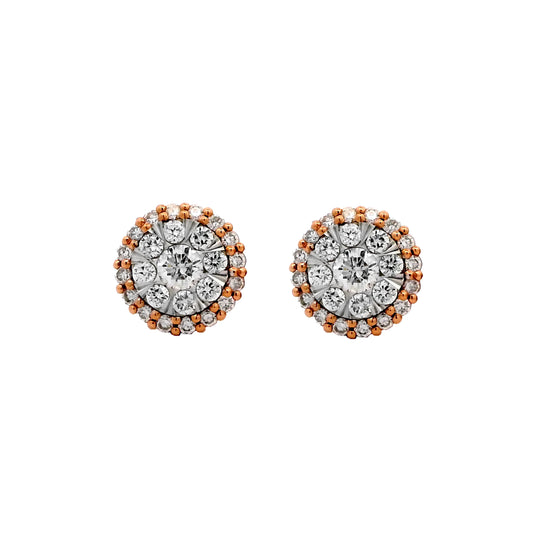 Thesia Halo Diamond Stud Earrings