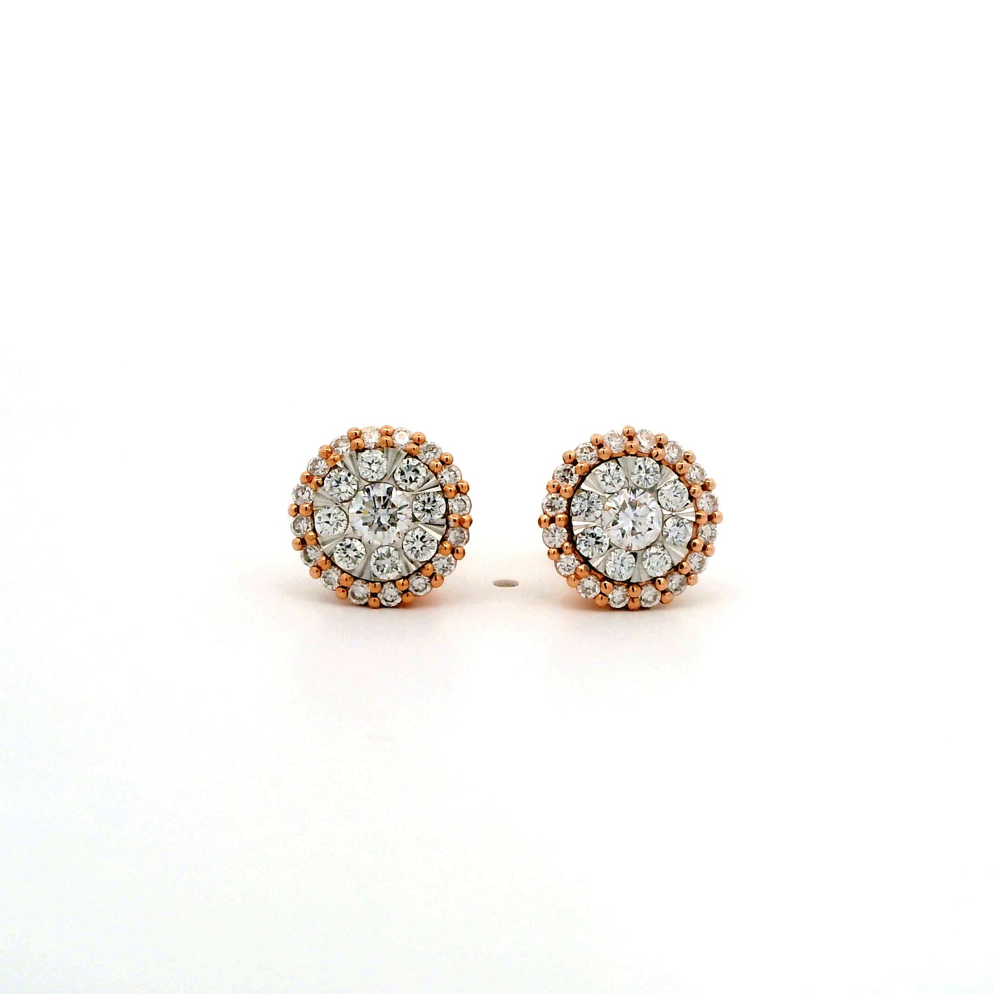 Thesia Halo Diamond Stud Earrings