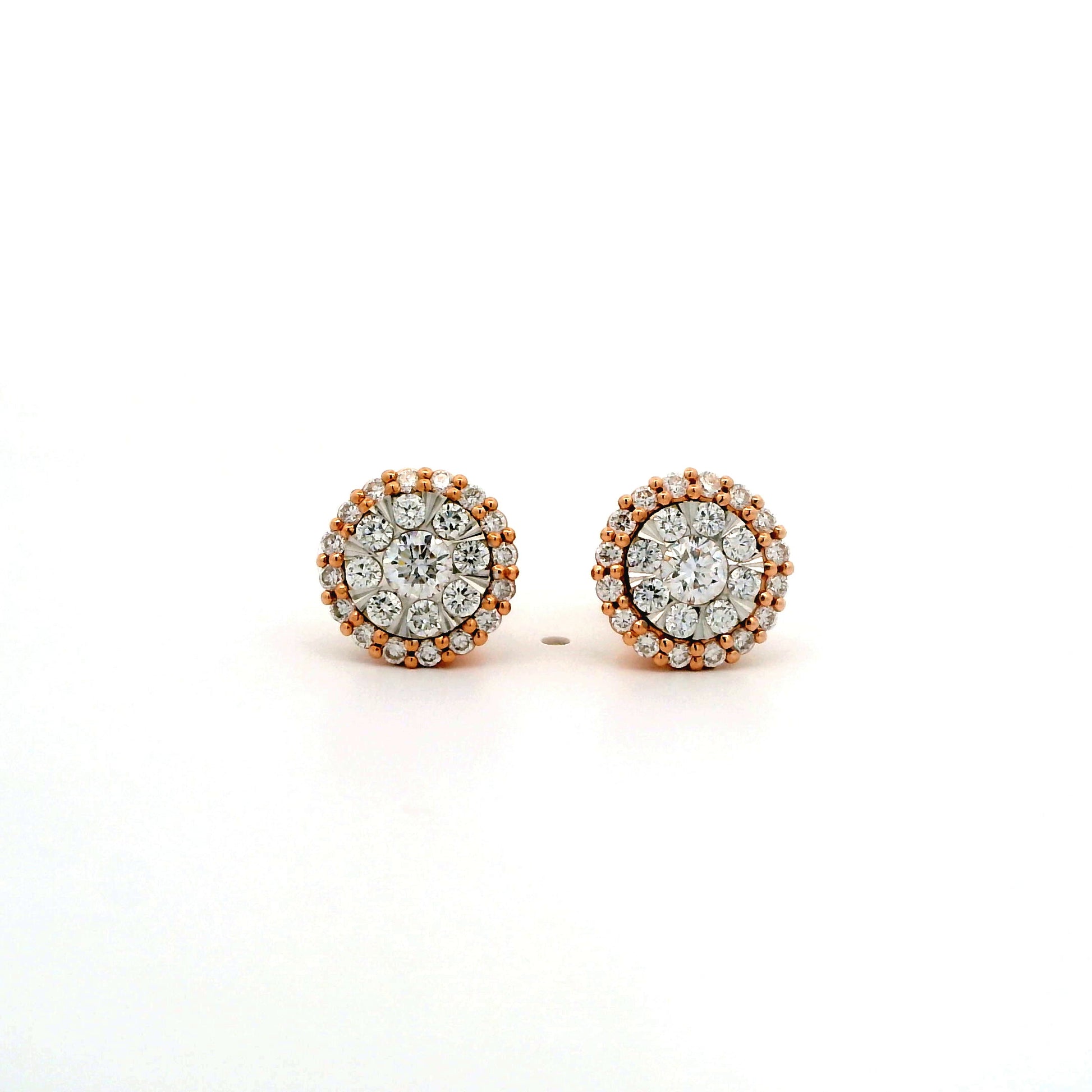 Thesia Halo Diamond Stud Earrings