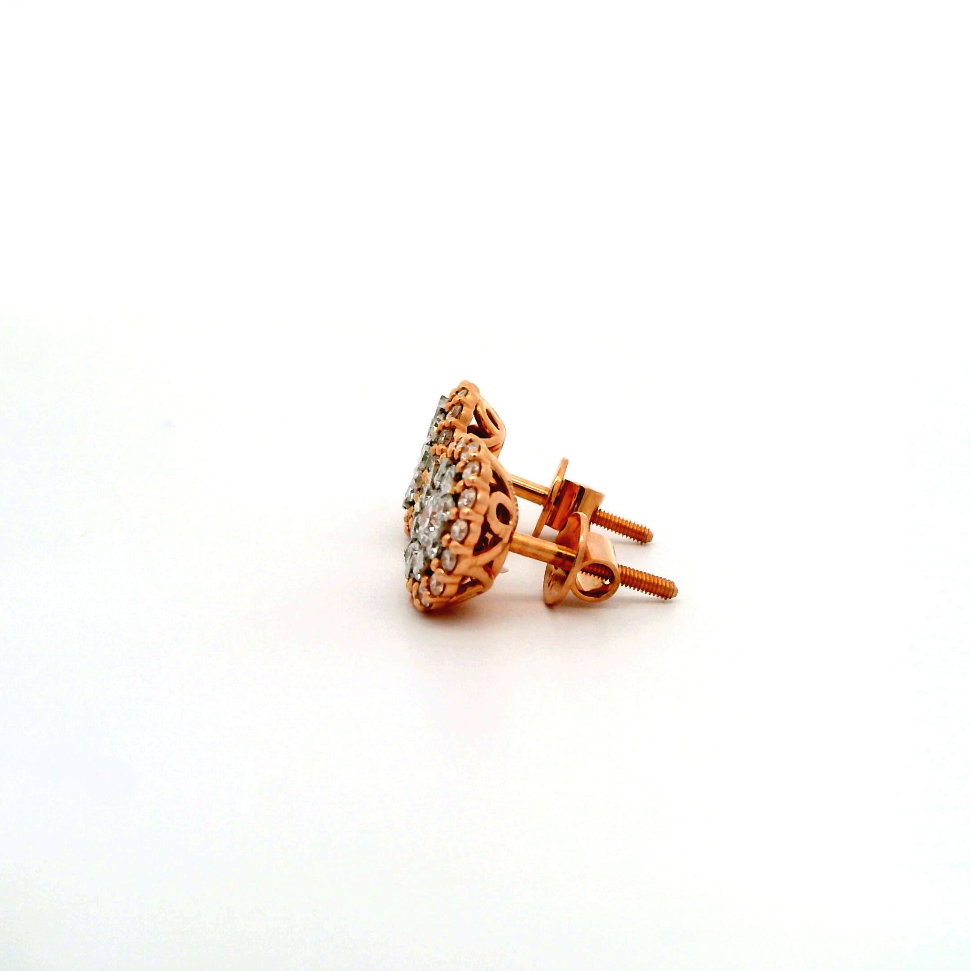 Thesia Halo Diamond Stud Earrings