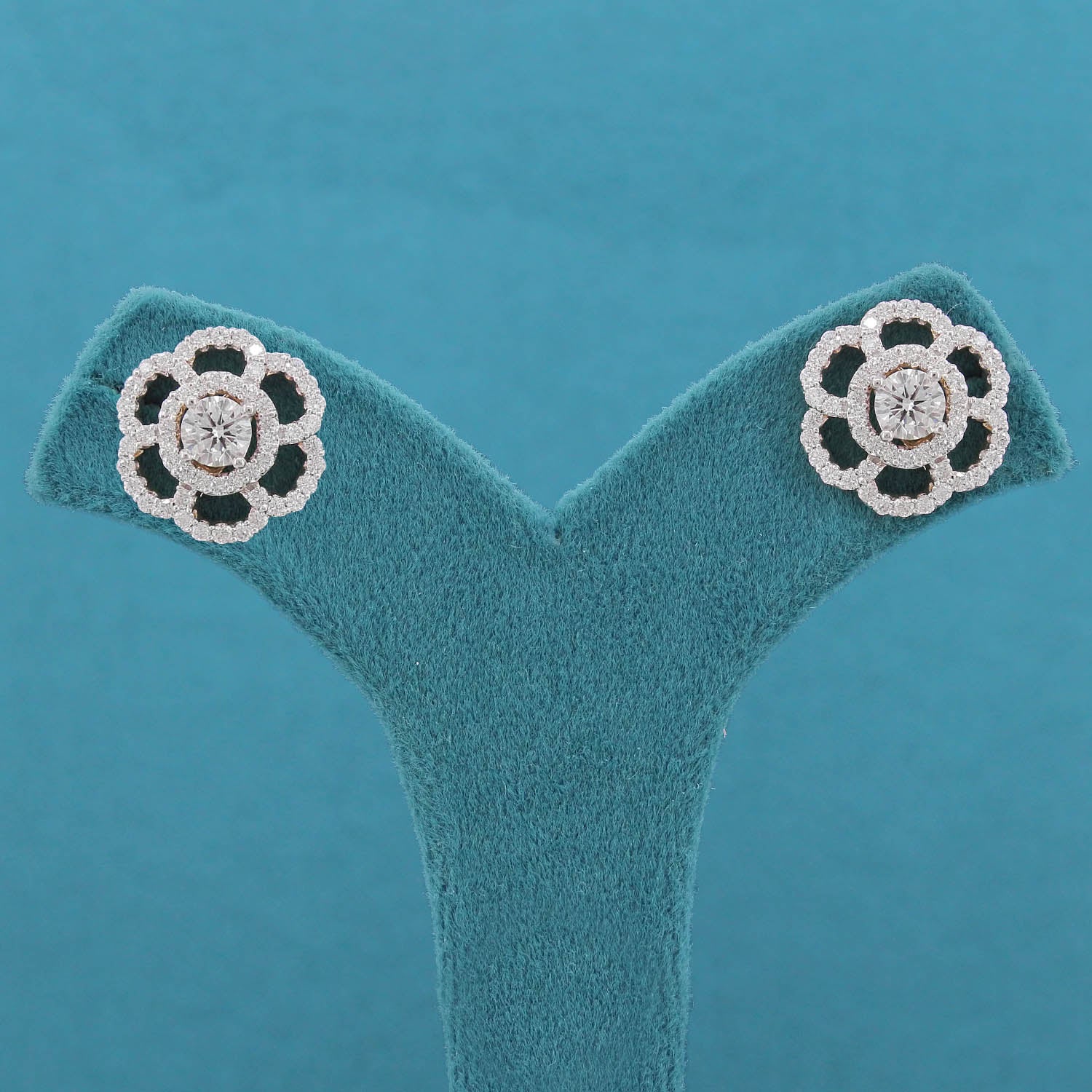 Sorali Halo Diamond Stud Earrings