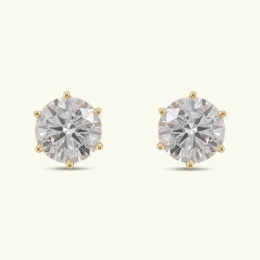 Ivara Solitaire Diamond Stud Earrings