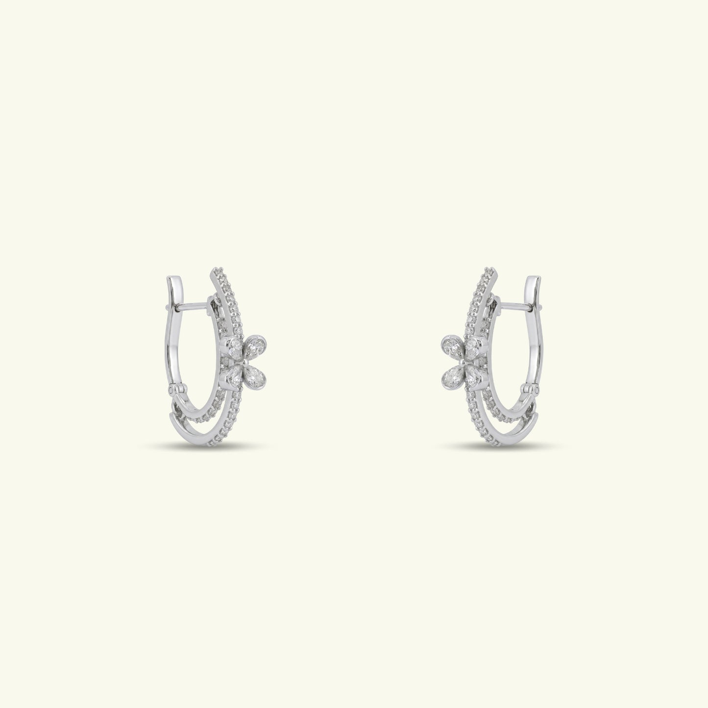 Olyara Diamond Hoop Earrings