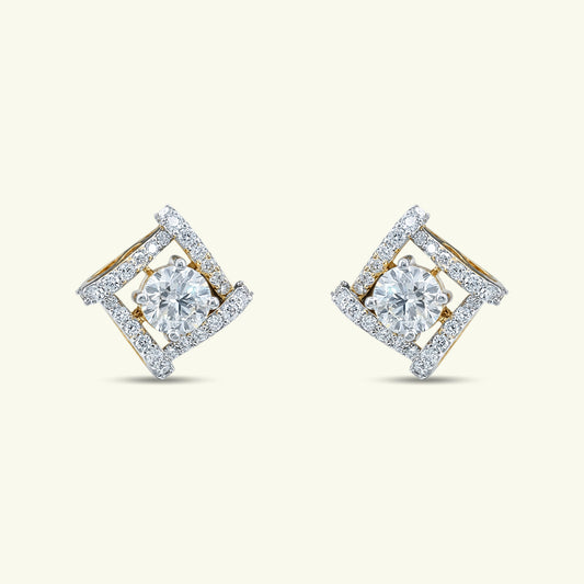 Celune Halo Diamond Stud Earrings