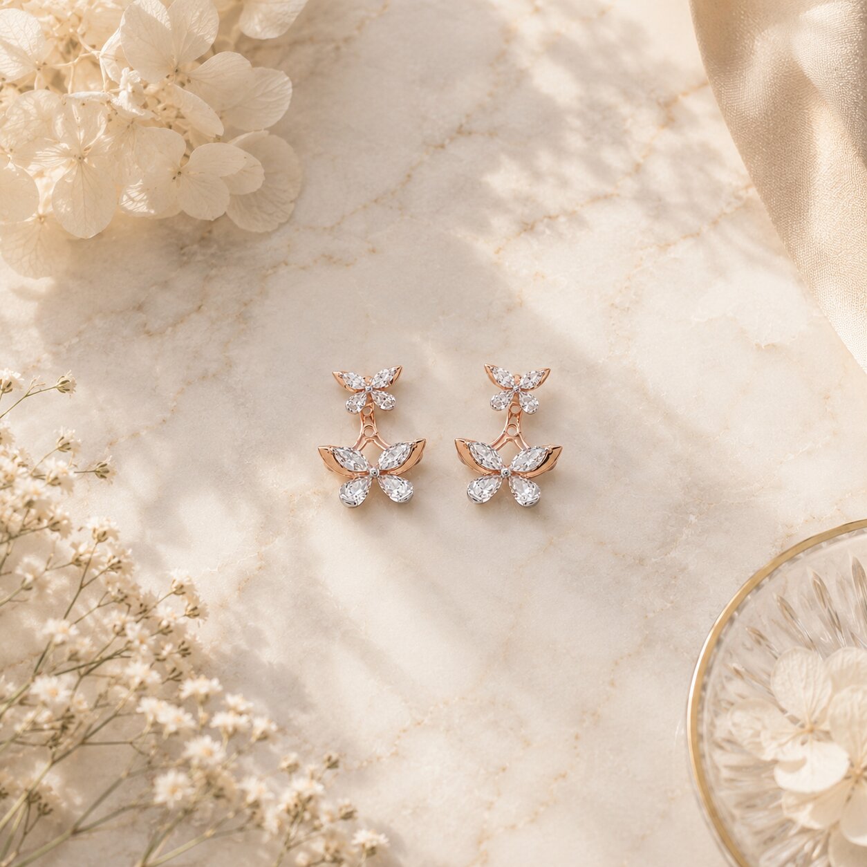 Arula Bloom Diamond Drop Earring