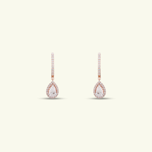 Elaris Halo Diamond Drop Earring