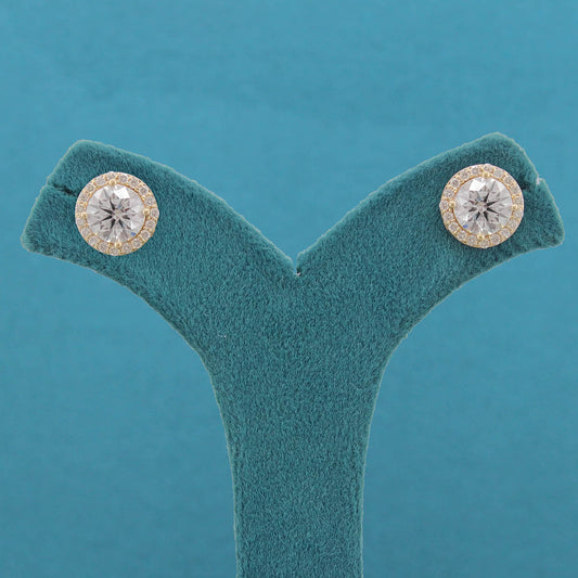 Celith Halo Diamond Stud Earrings