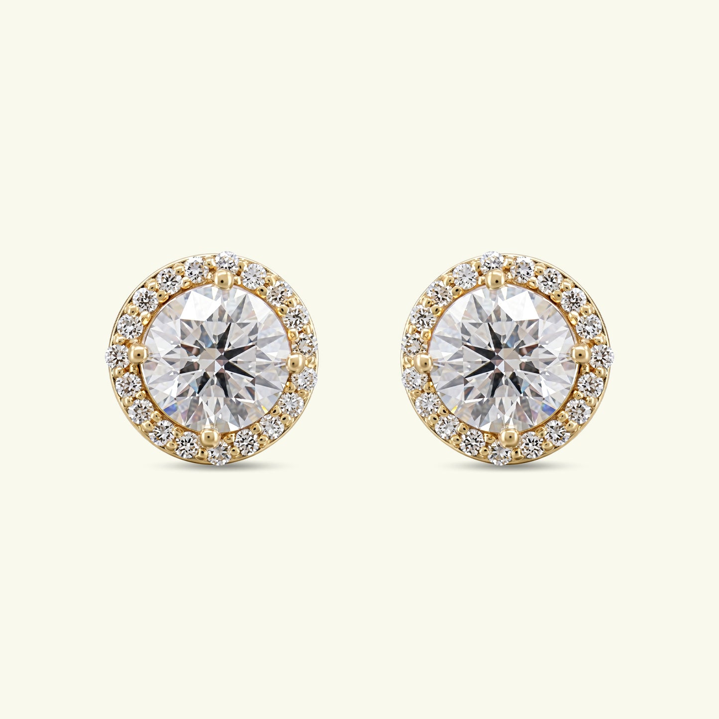 Celith Halo Diamond Stud Earrings