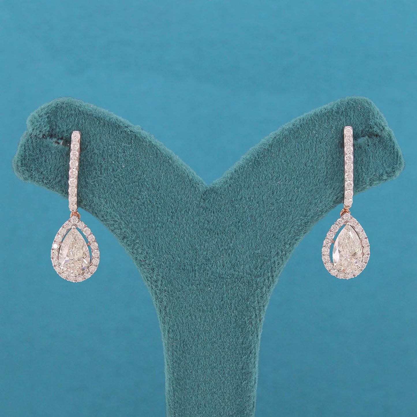 Anestra Halo Diamond Drop Earring