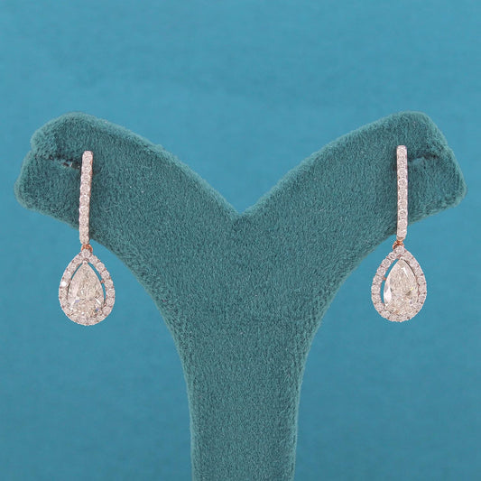 Anestra Halo Diamond Drop Earring