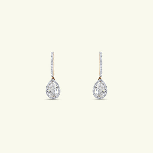 Anestra Halo Diamond Drop Earring