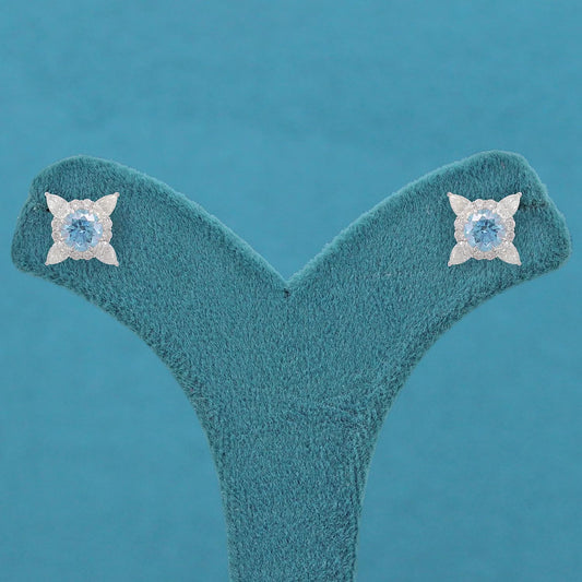 Elvina Halo Diamond Stud Earrings