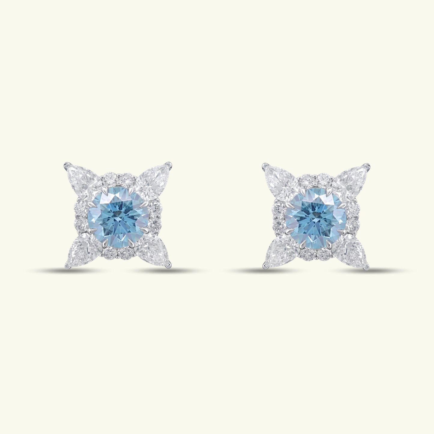Elvina Halo Diamond Stud Earrings