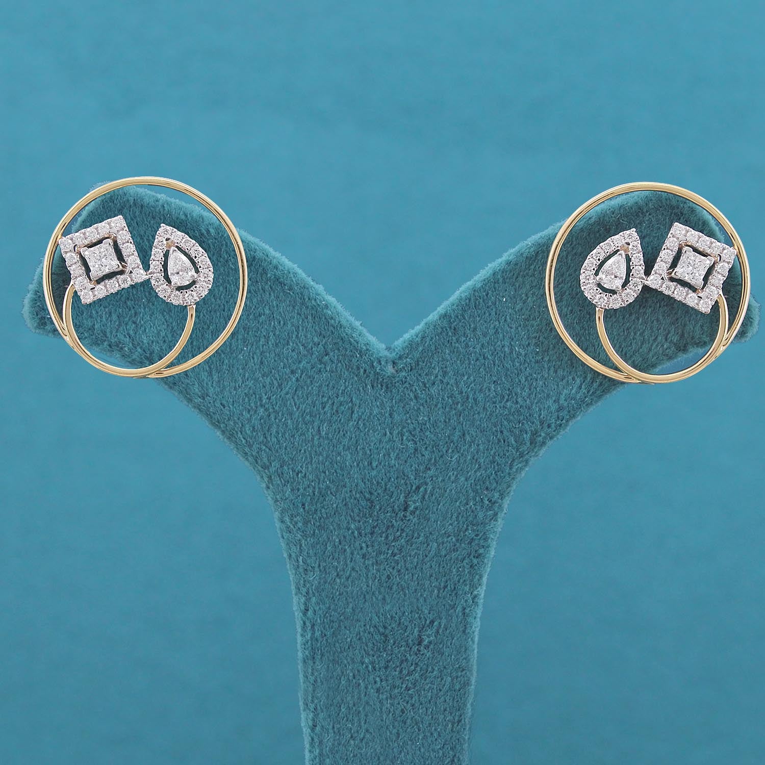 Naelle Halo Diamond Stud Earrings