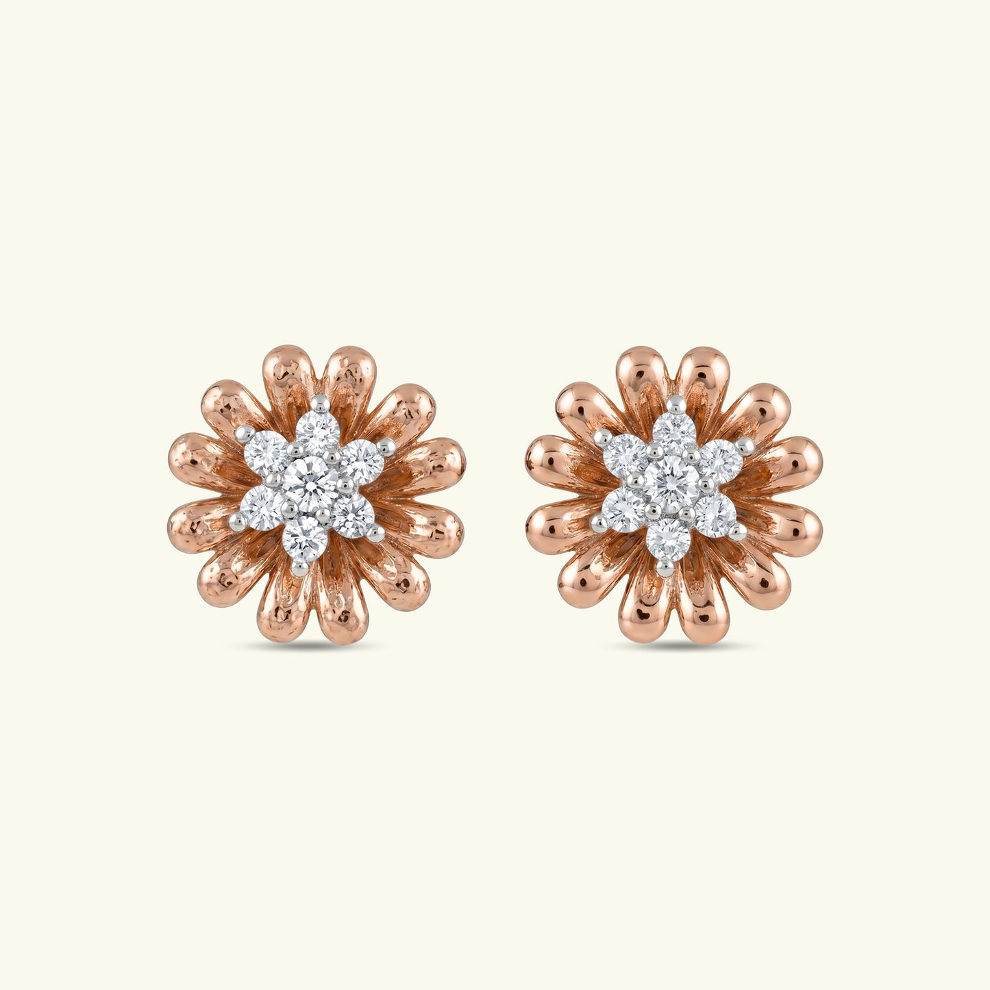 Celesse Floral Diamond Stud Earrings