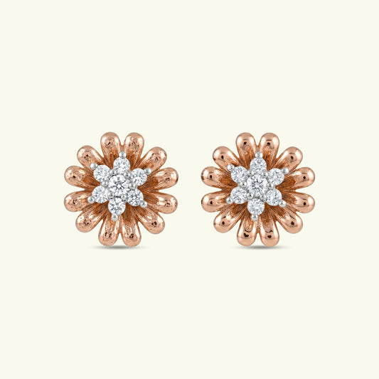 Celesse Floral Diamond Stud Earrings