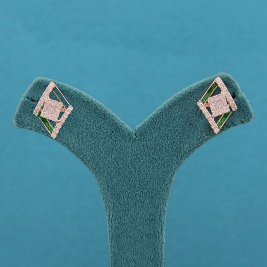 Nimaya Enamel Diamond Stud Earrings