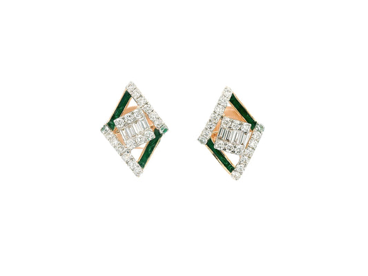 Nimaya Enamel Diamond Stud Earrings