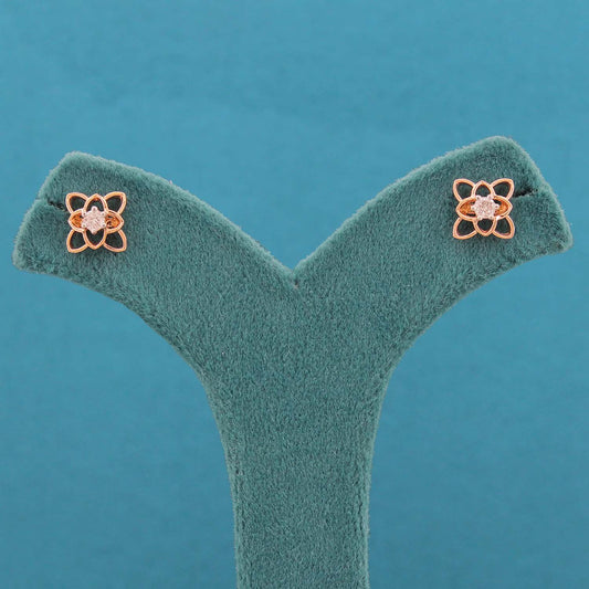 Mireya Solitaire Floral Diamond Stud Earrings