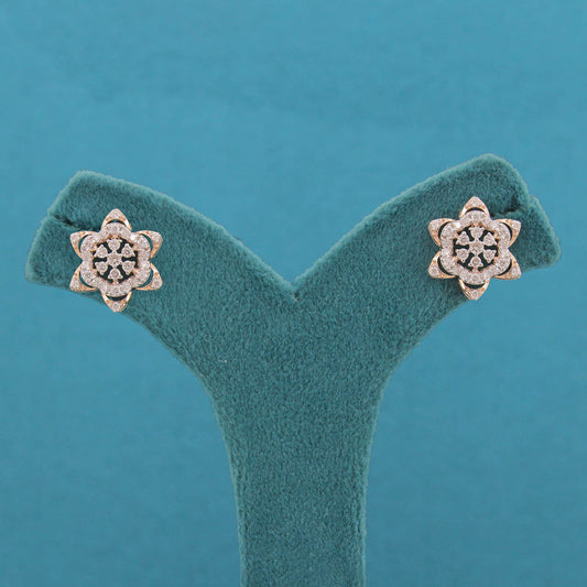 Valisse Floral Diamond Stud Earrings