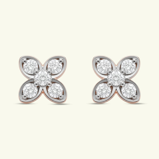 Soraya Floral Diamond Stud Earrings