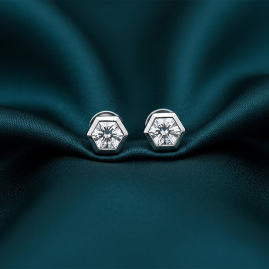 Nivelle Solitaire Diamond Stud Earrings