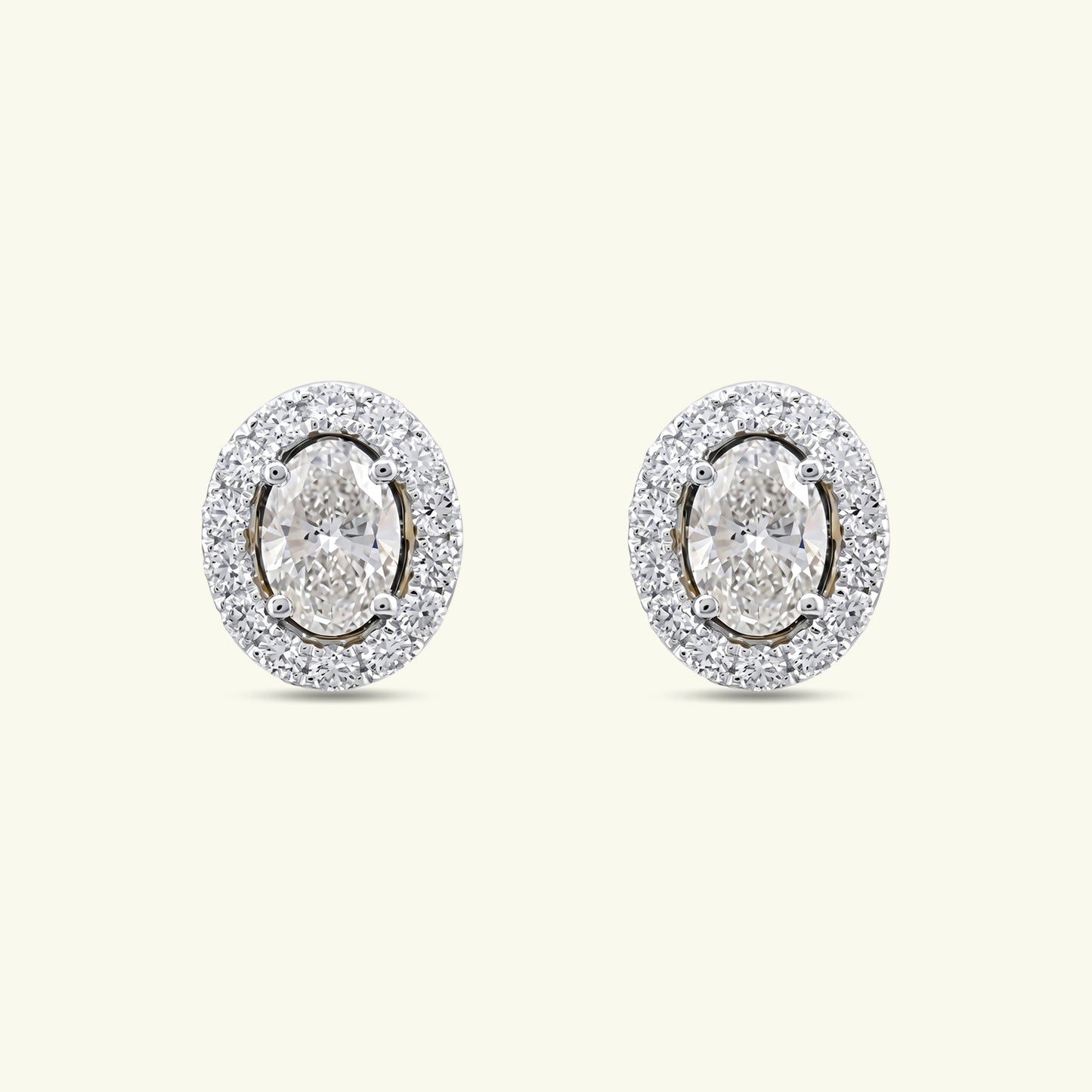 Solin Halo Diamond Stud Earrings