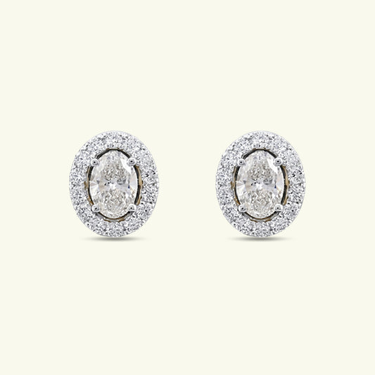 Solin Halo Diamond Stud Earrings