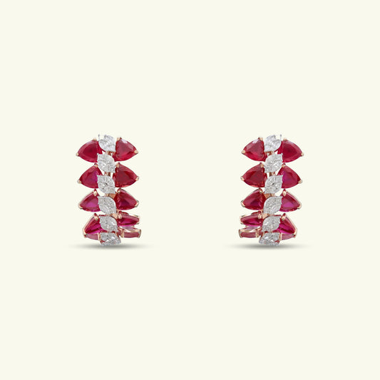 Solari Bloom Diamond Hoop Earrings