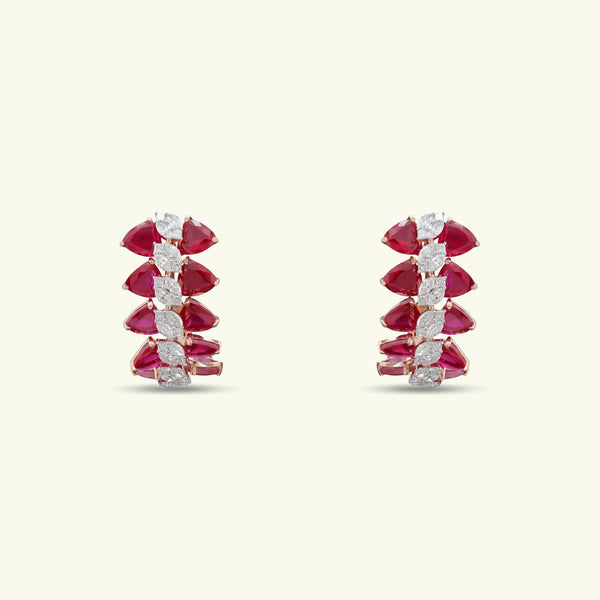 Solari Bloom Diamond Hoop Earrings