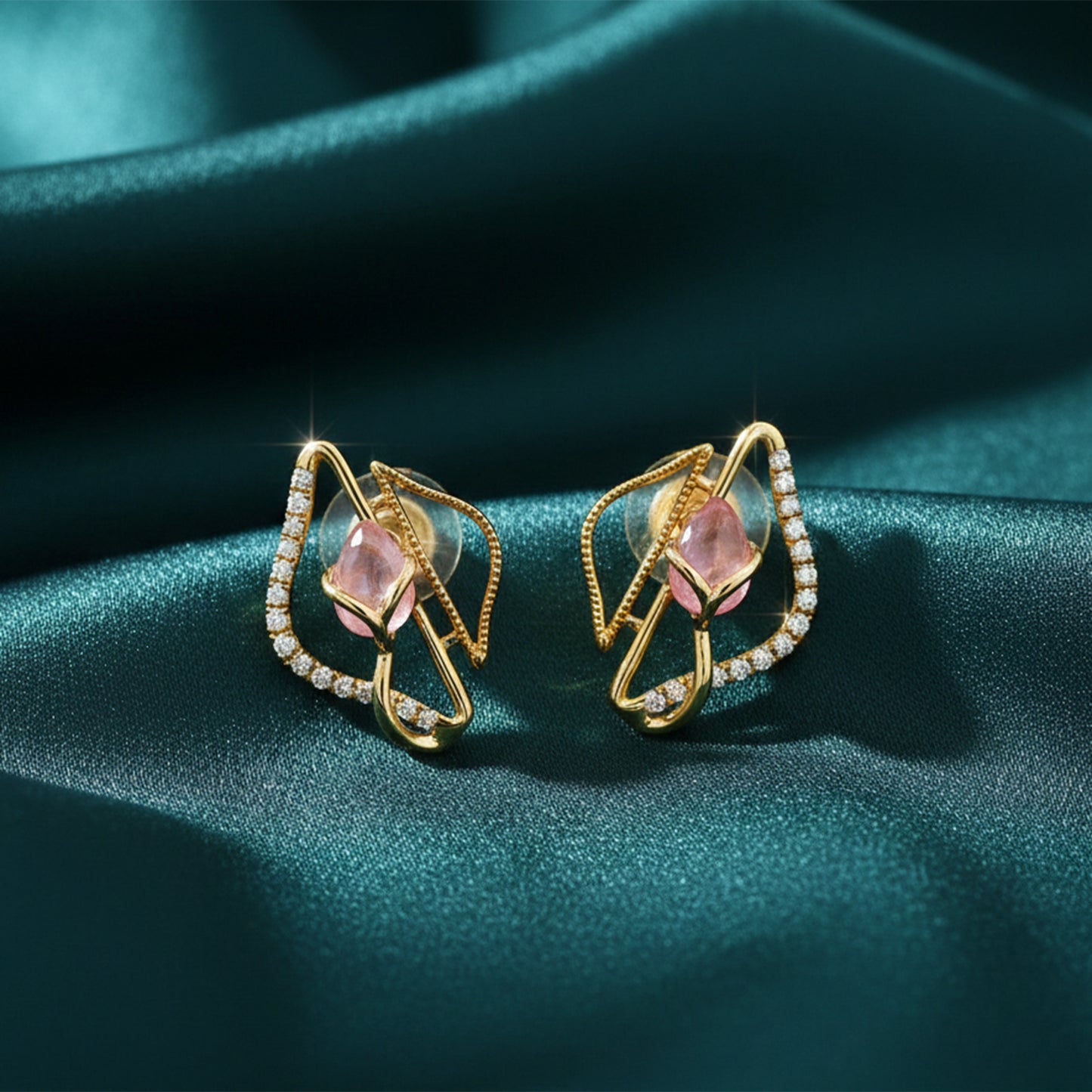 Vanya Ember Diamond Stud Earrings