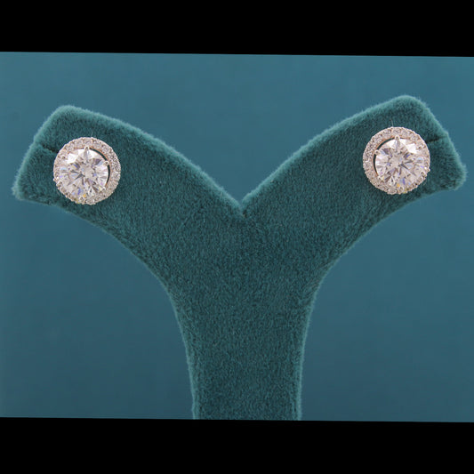 Rhevia Halo Diamond Stud Earrings