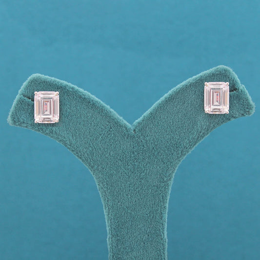 Emira Box Diamond Stud Earrings