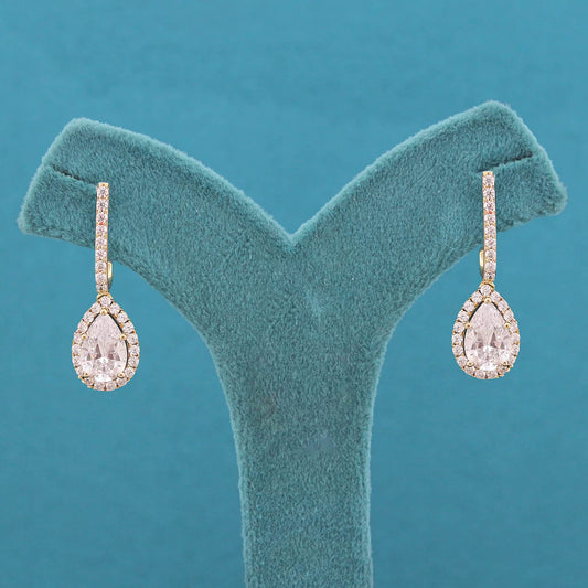 Iselya Halo Diamond Drop Earring