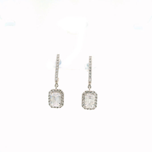 Alarien Halo Diamond Drop Earring